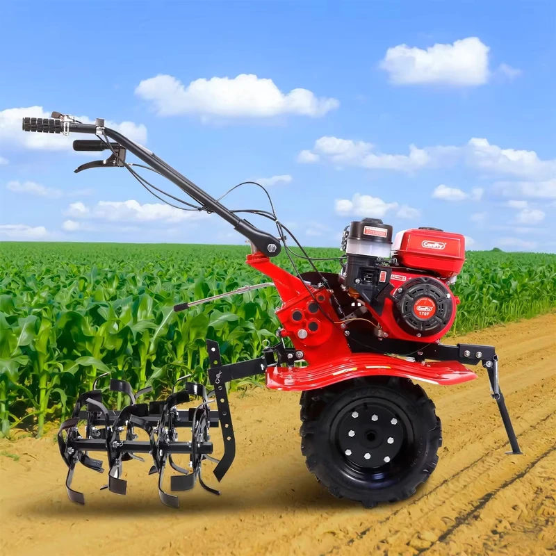 170F Gasoline Engine Multifunctional Rotary Cultivator 7HP 4KW Mini Power Tiller for Farmland Orchard & Mountainous Areas