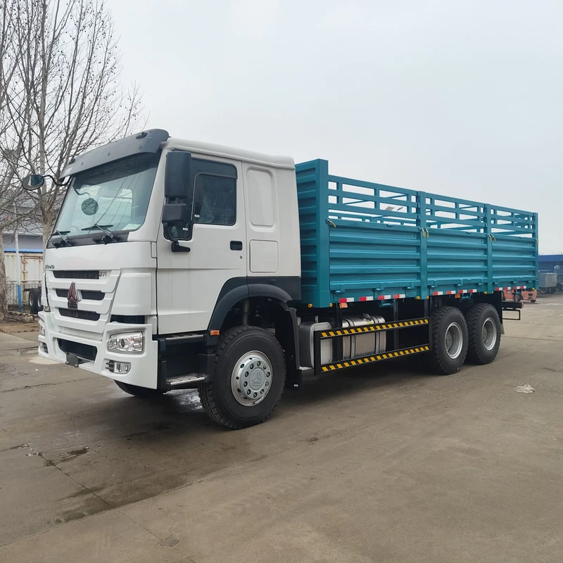 371hp 6X4 HOWO 10 Wheeler Fence Cargo Truck with Full Cargo Trailer