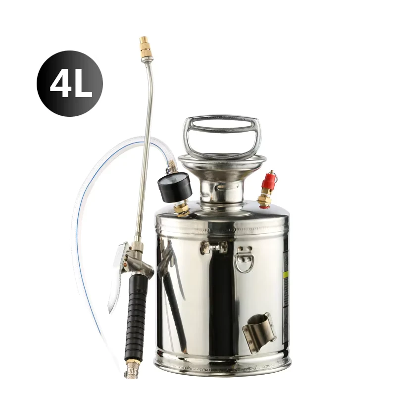 4L Air Powered Manual Stainless Steel Sprayer for Agricultural Pesticide Application Sprayer for Watering and Spraying