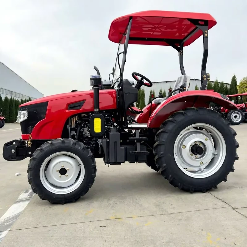 55HP 4 Wheel Agricultural Tractor Multi purpose Greenhouse Tractor with Front Loader and Backhoe Attachments