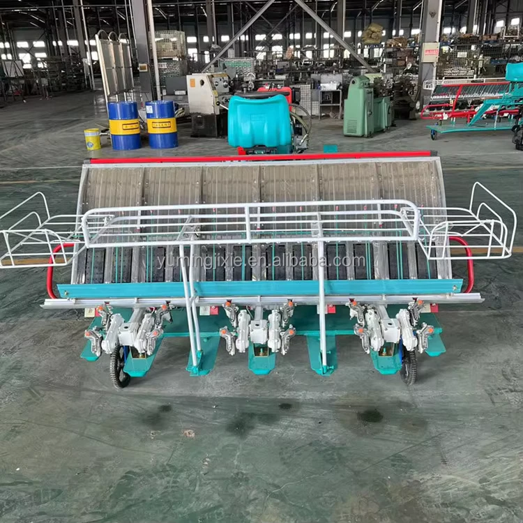 6 Rows 4 Wheel Hand Held Riding Type Rice Transplanter Planter 4 Lines