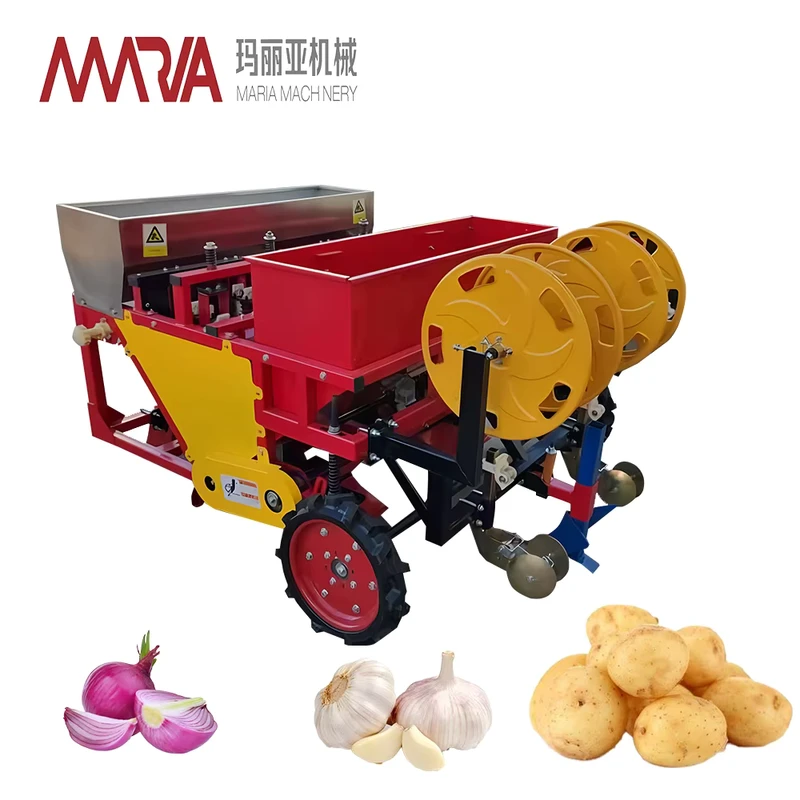 6 Rows Tractor Mounted Garlic Planter High Efficiency Adjustable Row Space And Seeds Distance Low Cost Labour Saving
