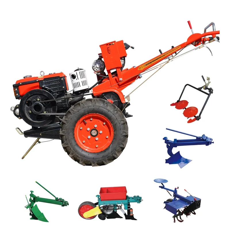 7HP Gasoline Mini Wheel Tractor Cultivator Power Tiller Farm Use Condition 5HP 20HP Power Motor Pump Cutting Rice
