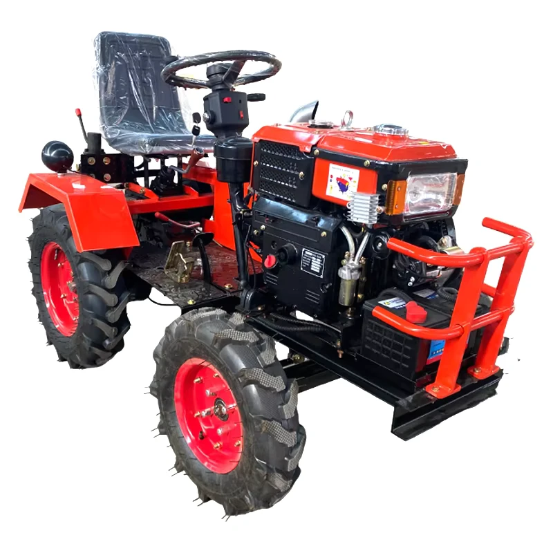 Agricultural Farm Tractors 4WD 12HP 15HP 22HP Mini Tractor CE Tracteur Four Wheel with Accessories