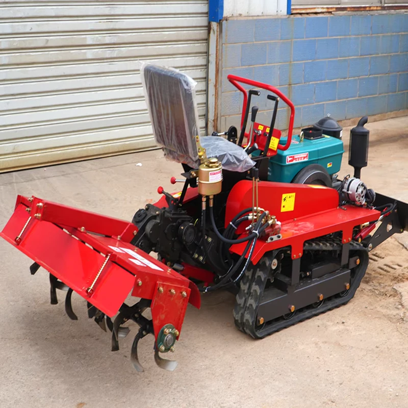 Agricultural Machinery 25hp 35hp 50hp 80hp 100hp 120hp Mini Crawler Tractor Rotary Tiller Cultivator for Paddy Field