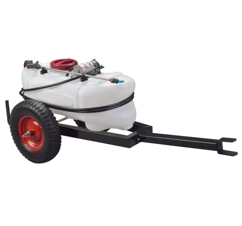 Agricultural Sprayer 100L With Trailer 5.3L/min Chemical Pump 12V Electric Sprayer White