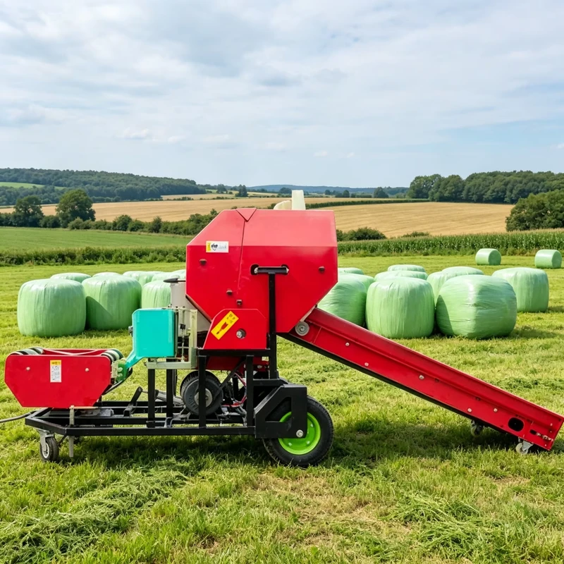 Alfalfa Silage Baler Full Automatic Round Bale Wrapping Storage Packing Machine