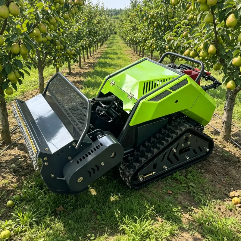 All Terrain Crawler Remote Controlled Rotary Tiller and Flail Mower Versatile Agricultural Machine for Wasteland Land Reclamation