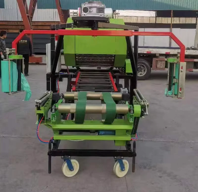 Automatic 55cm Diameter Round Silage Corn Bale Grass Film Wrapping Packing Machine