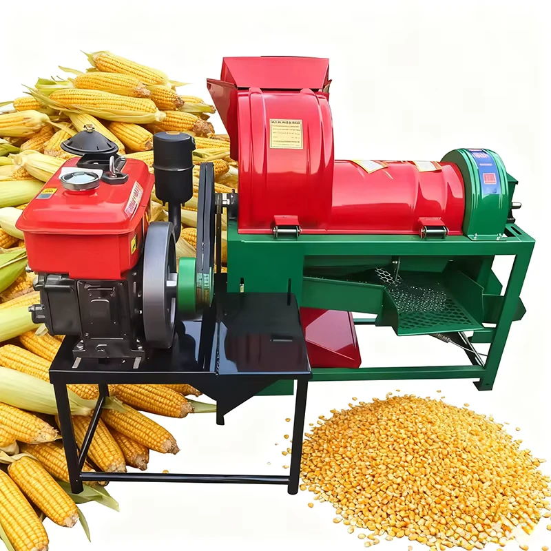 Automatic Electric Corn Maize Thresher Machine High Productivity 3000kg/h Capacity Steel Construction Water Cooling