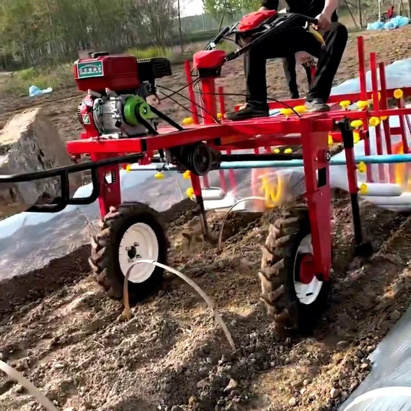 Automatic Engine Powered Integrated Mulching and Soil Covering Machine for Agricultural Use for Peanuts and Potatoes