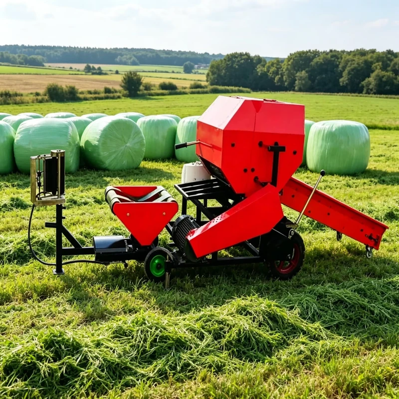 Automatic Grass Baler Wrapper Cattle Sheep Silage Round Bale Sealing Packer