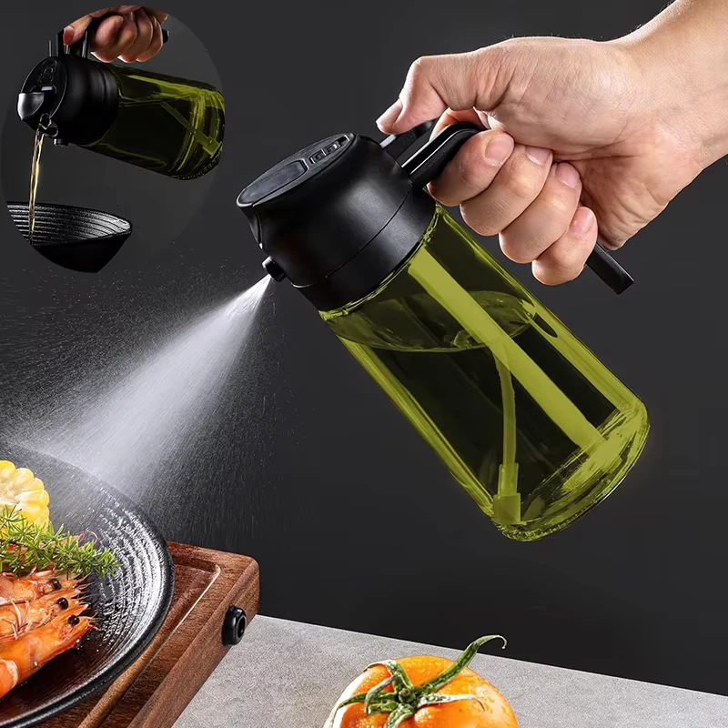 Better Quality Dark Glass Color 16OZ Kitchen Cooking Manual Maiden Oil Sprayer 2 in 1 Olive Oil Dispenser with Oil Brush