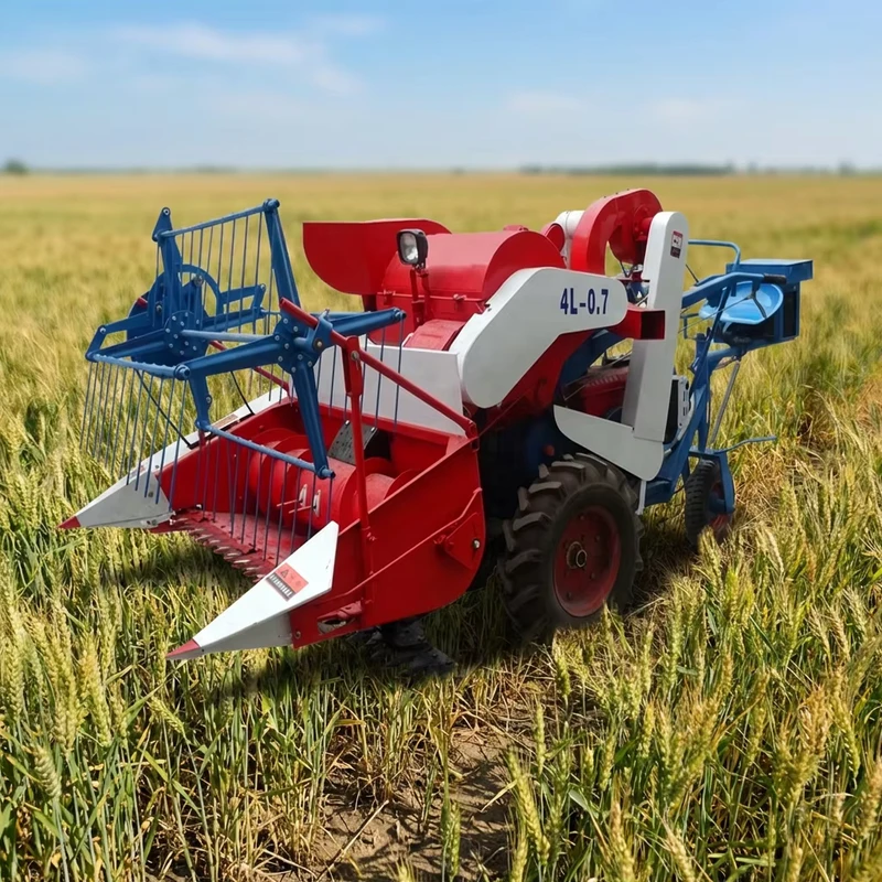 Chinese Mini Rice Combine Harvester Paddy Field Grain Rice Harvester