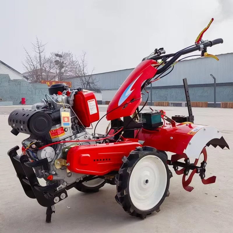 Diesel Four Wheel Drive Ten Horsepower Fuel Saving Low Consumption Rear Rotary Plow Vegetable Greenhouse Cultivators Machine