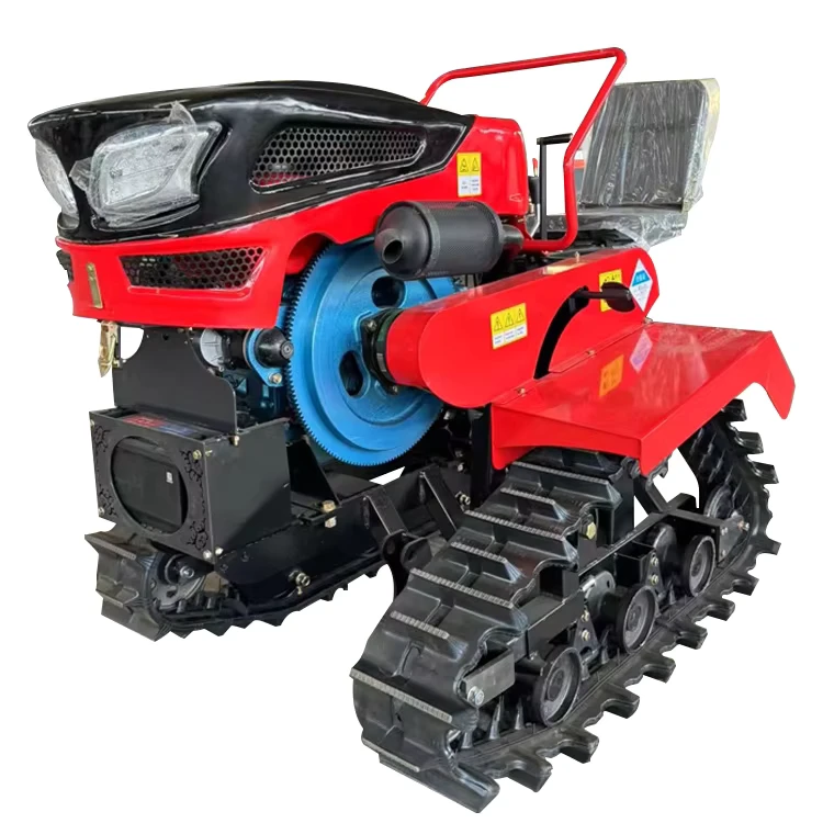 Dryland Paddy Field 25hp 35hp Crawler Tractor Rotary Tiller Mini Tracked Tractor Equipped with a Variety of Attachments