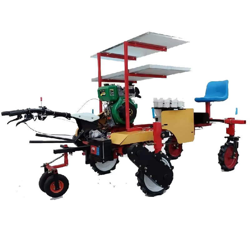 Durable Driven Crop Transplanter Adjustable Planting Depth Spacing for Bare Root Plug Seedling Transplanting in Hilly Dry Field