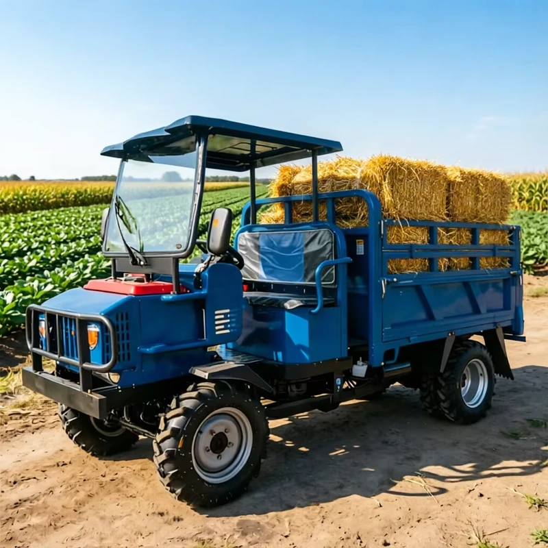 Four-Wheeled Agricultural Transport Truck Four-Wheel Drive High Off-Road Capability Hydraulic Self-Unloading Tipper Farms