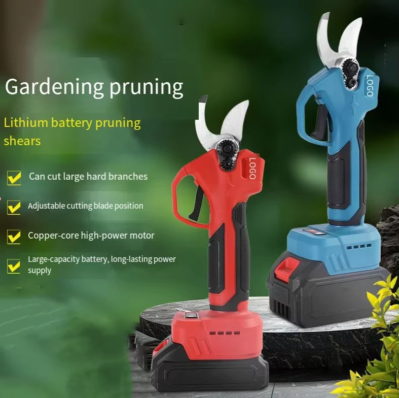 Heavy Duty Cordless Lithium Ion Pruner with LCD Display for Orchard Garden and Thick Branch Cutting Electric Pruner Shears
