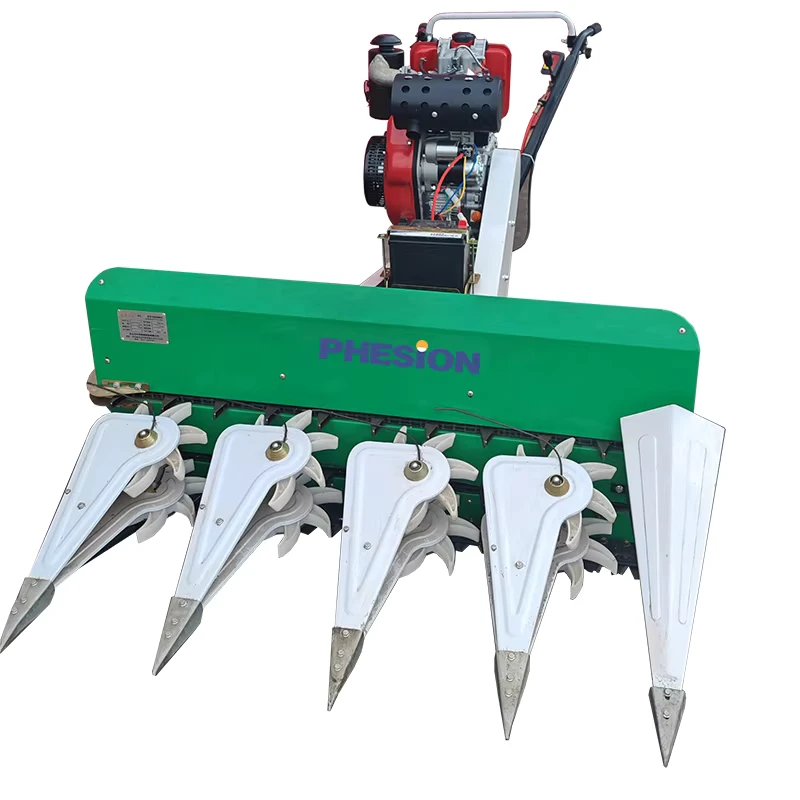 High Efficiency Hand Push Straw Cutting Machine Gasoline Engine Combine Wheat Rice Harvester Mobile Forage Cutter