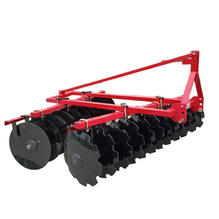 High Productivity 24 Disc Mid size Harrow Machine Gear Three point Mounted 2500mm Working Width for Farm Plough Land Preparation