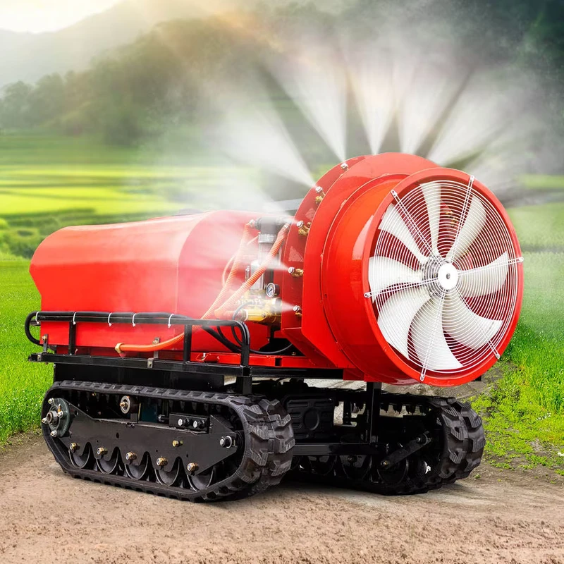 Intelligent Electric Remote Control 500L Orchard Sprayer Unmanned Crawler Type Air assisted Agricultural Spray Machine 10 12m