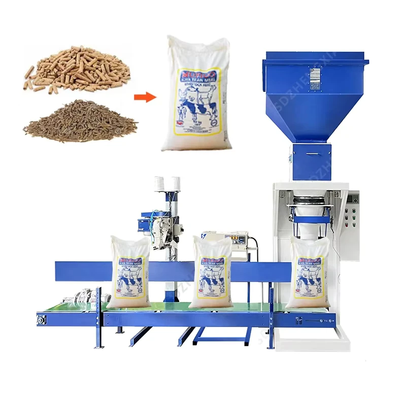 Low Cost Factory Price 5kg 10kg 20kg 25kg Bagger Wood Pellets Fertilizer Animal Feed Filling Weighing Packing Machine