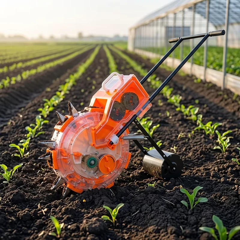 Manual 1 Row Precision Seeder for Vegetable Corn Peanut Planting with Adjustable Planting Depth and Spacing Farm Use