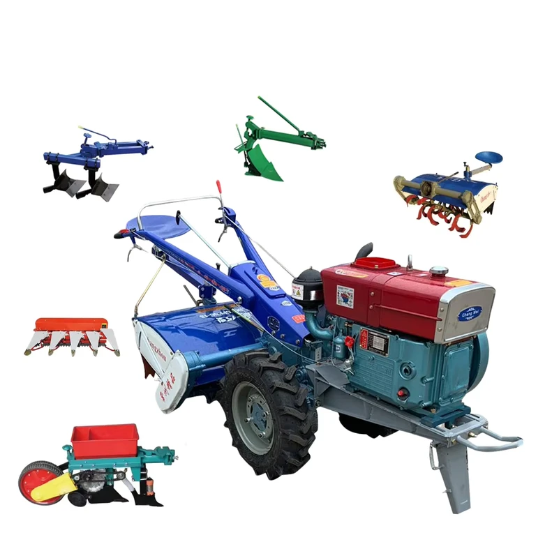 Mini Farm Diesel Engine Power Tiller 12hp 15hp 20hp 25hp Walking Tractor With Double Plow