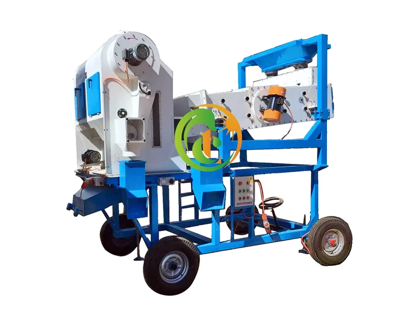 Mobile movable Grain Separator For Wheat corn rice coffee Bean With Cyclone Separator For Removing Dust