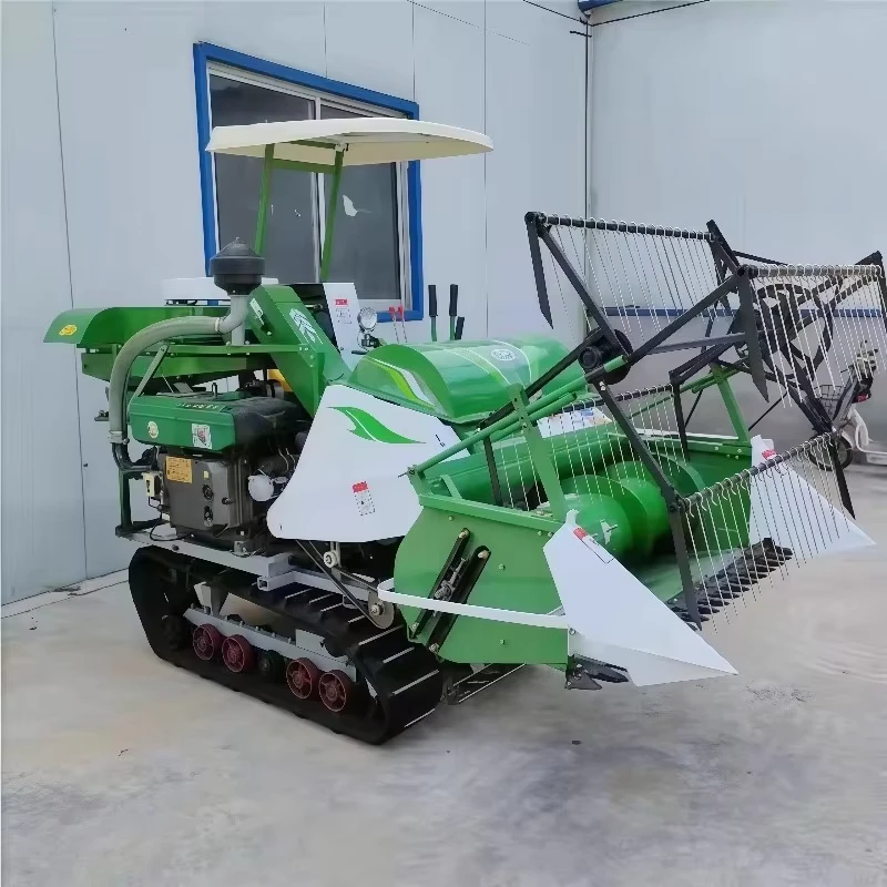 Mountain Type Self Propelled Full Feed Combine Harvester Crawler for Rice Wheat Soybean Harvesting