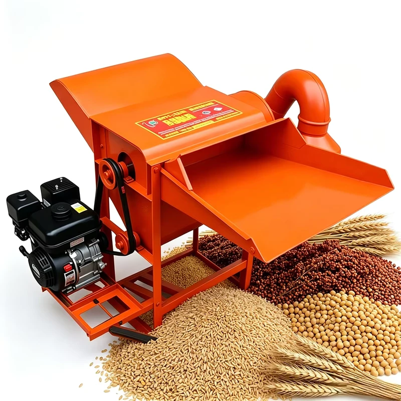Multifunctional Paddy Rice Thresher Machine Gasoline Wheat Bean Sorghum Millet Grain Threshing Equipment for Home Farm