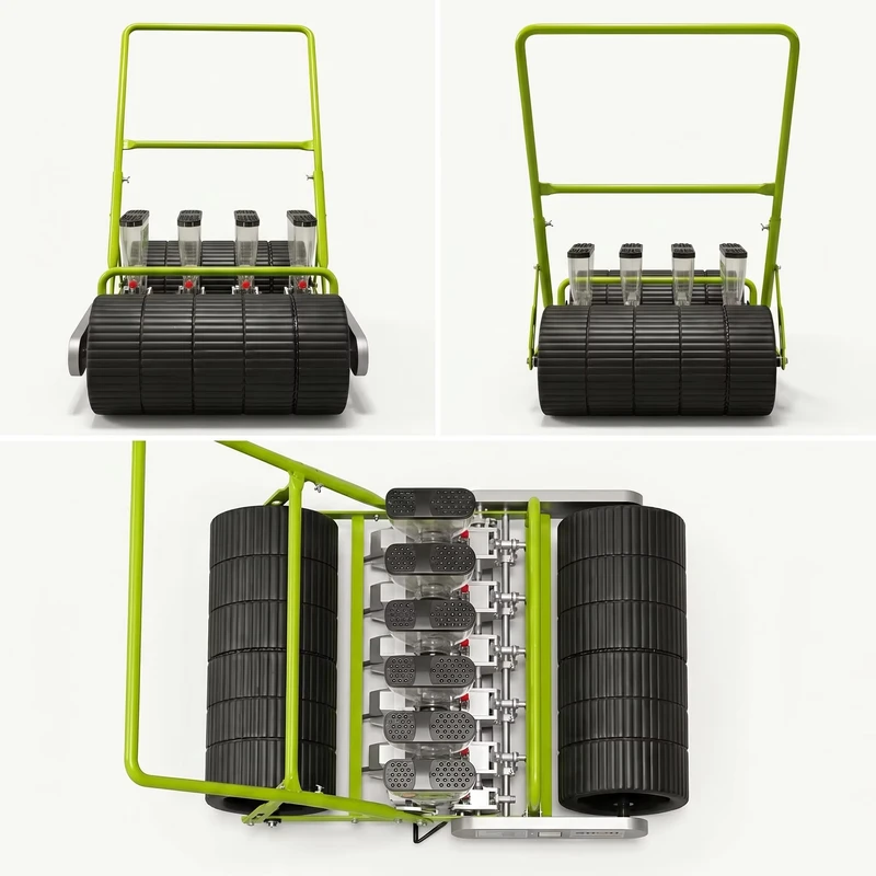New Agricultural 2 Rows Motorized Seeder Hand Push Vegetable Planter High-Accuracy Sowing Cabbage Carrot Onion Corn Seeds High