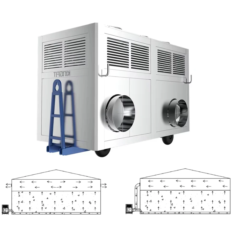 Portable Grain Storage Eco-Friendly Cooling System Compressor Heating Ventilation for Rice Wheat Corn Soybean