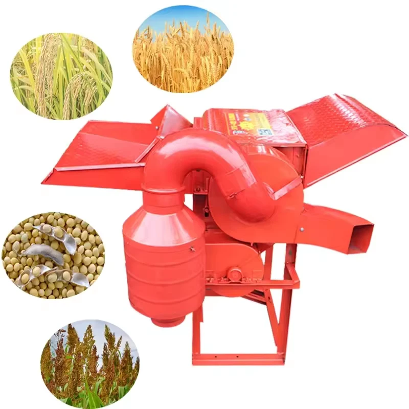 Portable High Productivity Multi-Crop Thresher for Wheat Rice Barley Efficient Engine/Motor Powered Straw Grain Chaff Separation
