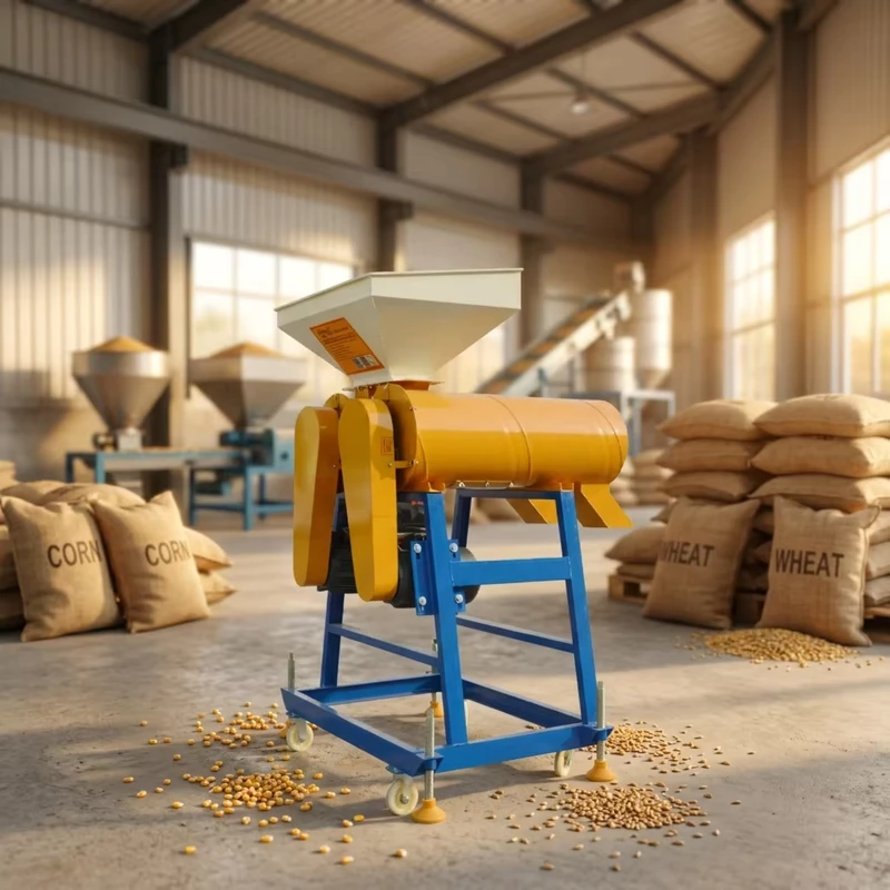 Professional Grain Dehulling Equipment with Motor High Productivity 1000kg h Capacity for Wheat Processing