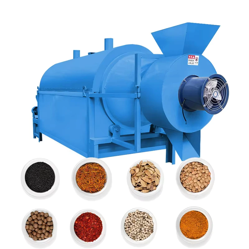 Rotary Drum Dryer with Stainless Steel Pure Copper Motor and Multi Heat Source for Grains Rice Soybeans and Sand Drying