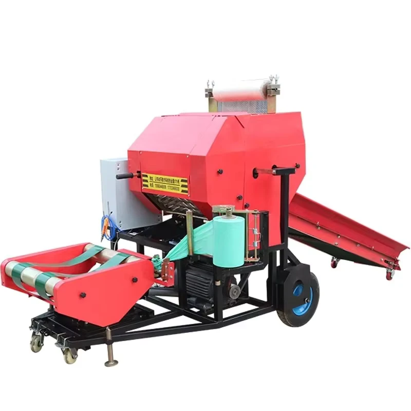 Silage Round Baler and Envelopping Wrapper Machine Hay Balers Wrapping Machine Straw Bundle Baling Machine