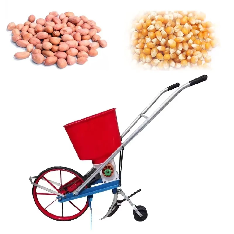 Single Row Hand Push Manual Precision Soybean Peanut Bean Seeder Mini Maize Planting Machine Sweet Corn Seeders