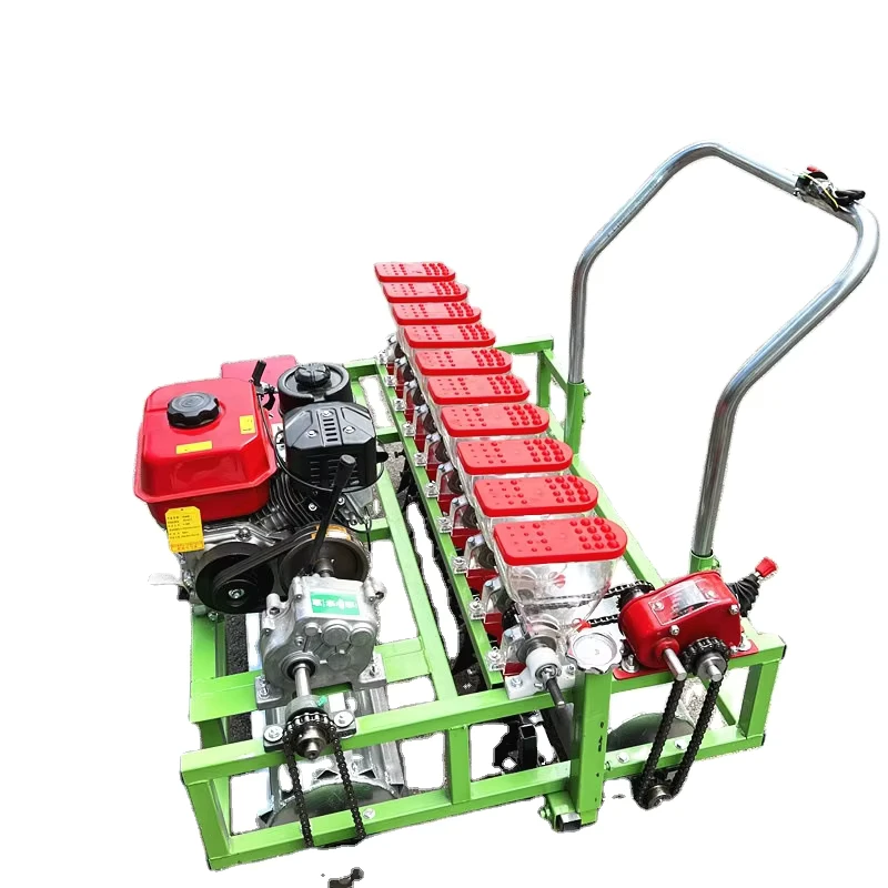 Small 8 Row Gasoline Vegetable Seeder High Accuracy Seed Planter for Radish Cilantro Herb Garden Farm Use