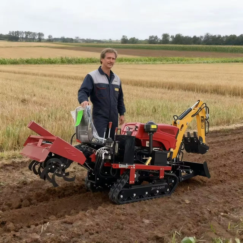 Small Diesel Powered Tillage Machine 25hp Crawler Ridger and Furrower for Agriculture and Garden Care Weeding