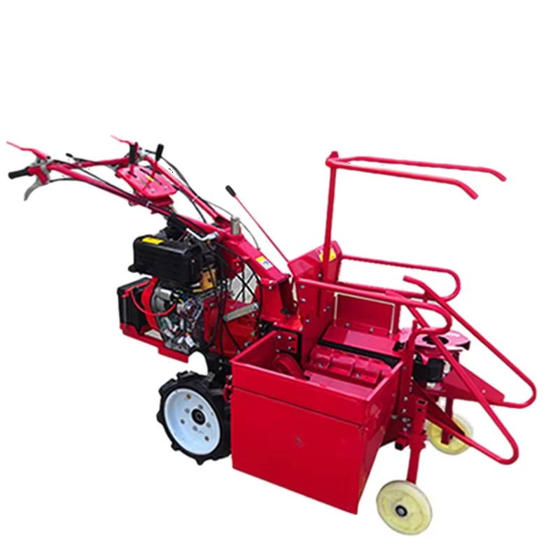 Small Semi Automatic Corn Harvester Tractor Powered Farm Use Single Row Diesel Straw Crushing Returning Field Machine 1 Year