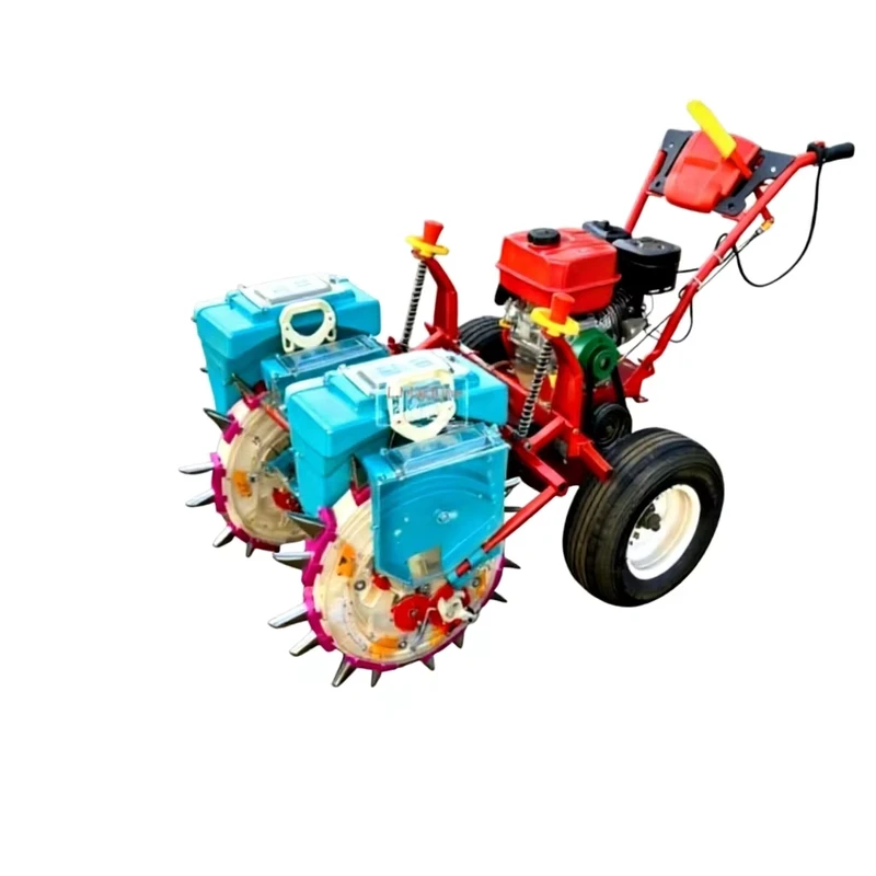 Soybean Sorghum 170 Gasoline Double row Hand Push Seeder Double Ridge Multi function Fertilizer Integrated Machine