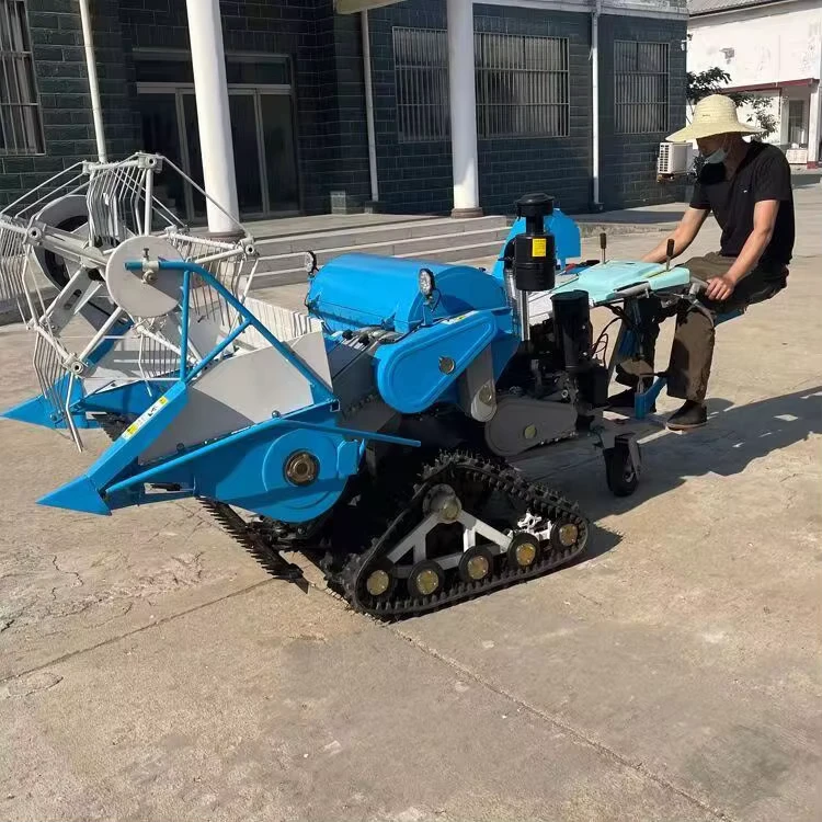 Wheat and Rice Farm Use 4lz 0.6 Mini Combine Harvester Grain Harvester Diesel Engine