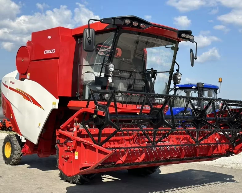 Wheeled Combine Harvester GM100 Single Longitudinal Axial Threshing Drum Harvester